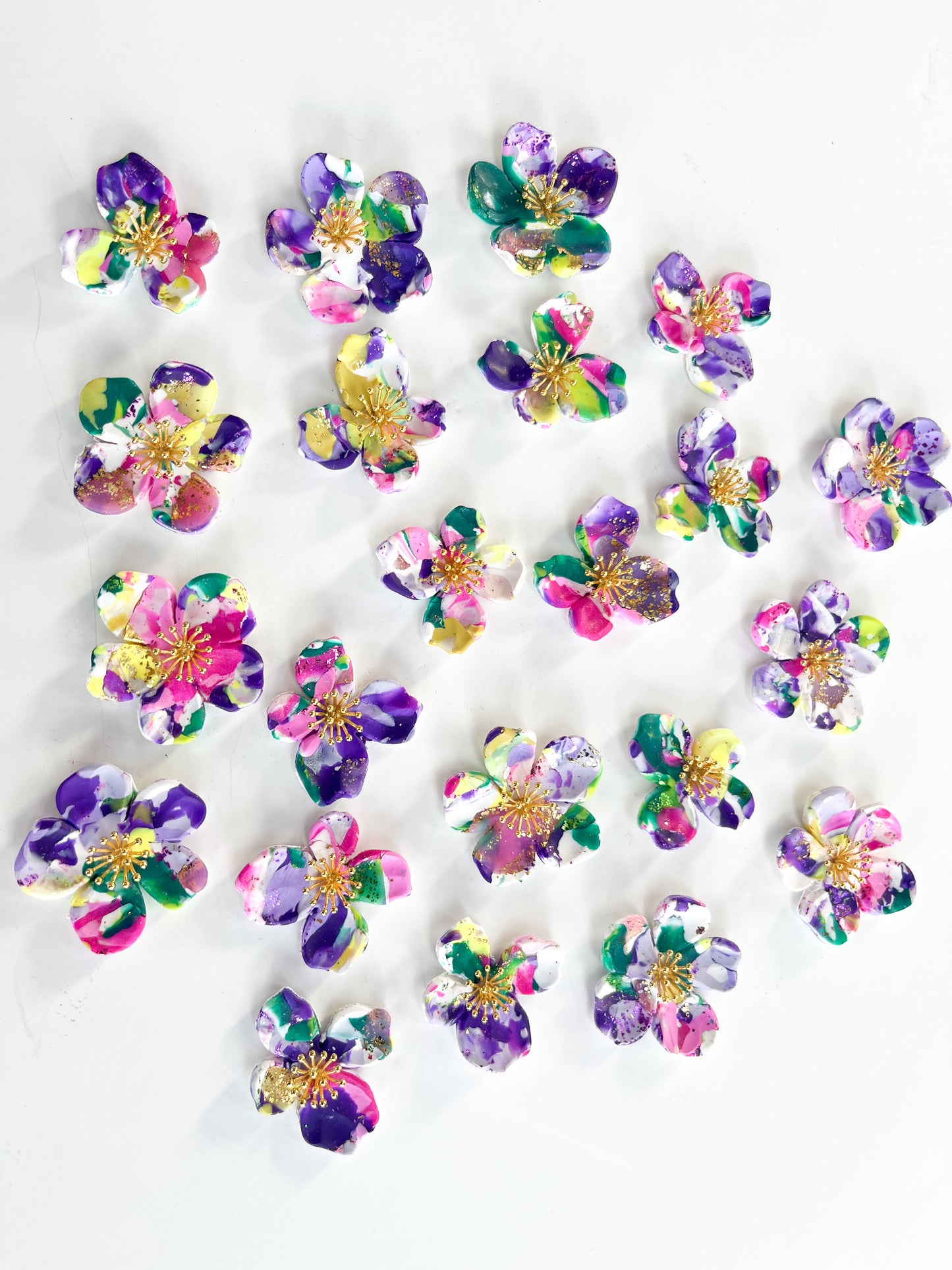Mardi Gras Flower studs